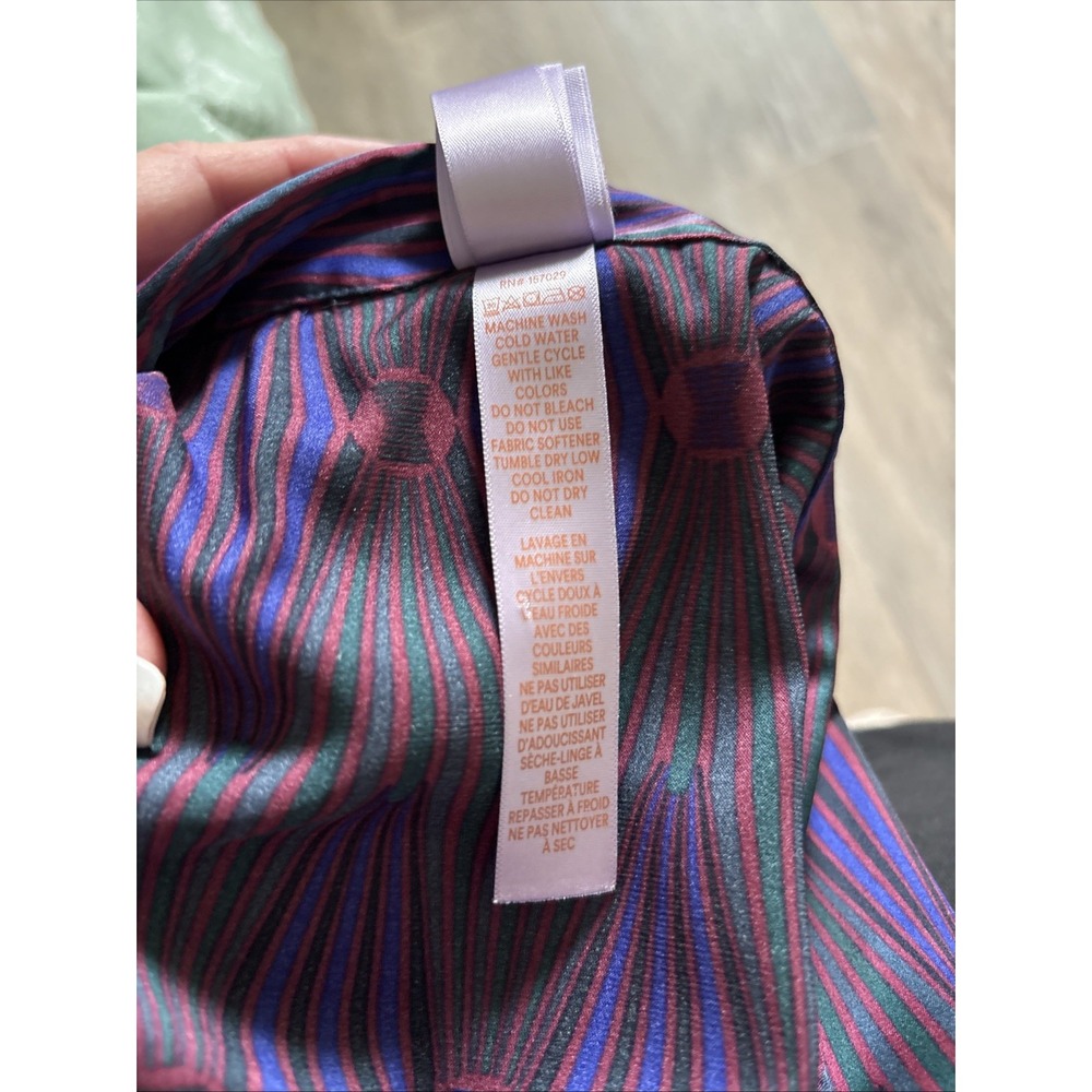 Savage X Fenty Rihanna Purple Geometric Diamond Print Loungewear Top PJ Large - Picture 7 of 9